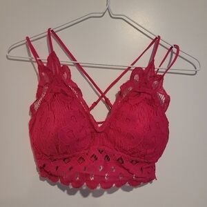 Jess Lea Hot Pink Lace Bralette